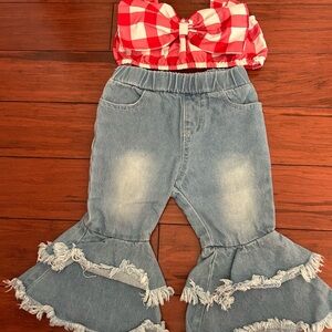 Chic Light Blue Kids Flared Jeans